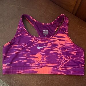 Nike Women's Purple & Pink Patterned Dri-FIT Sports Bra